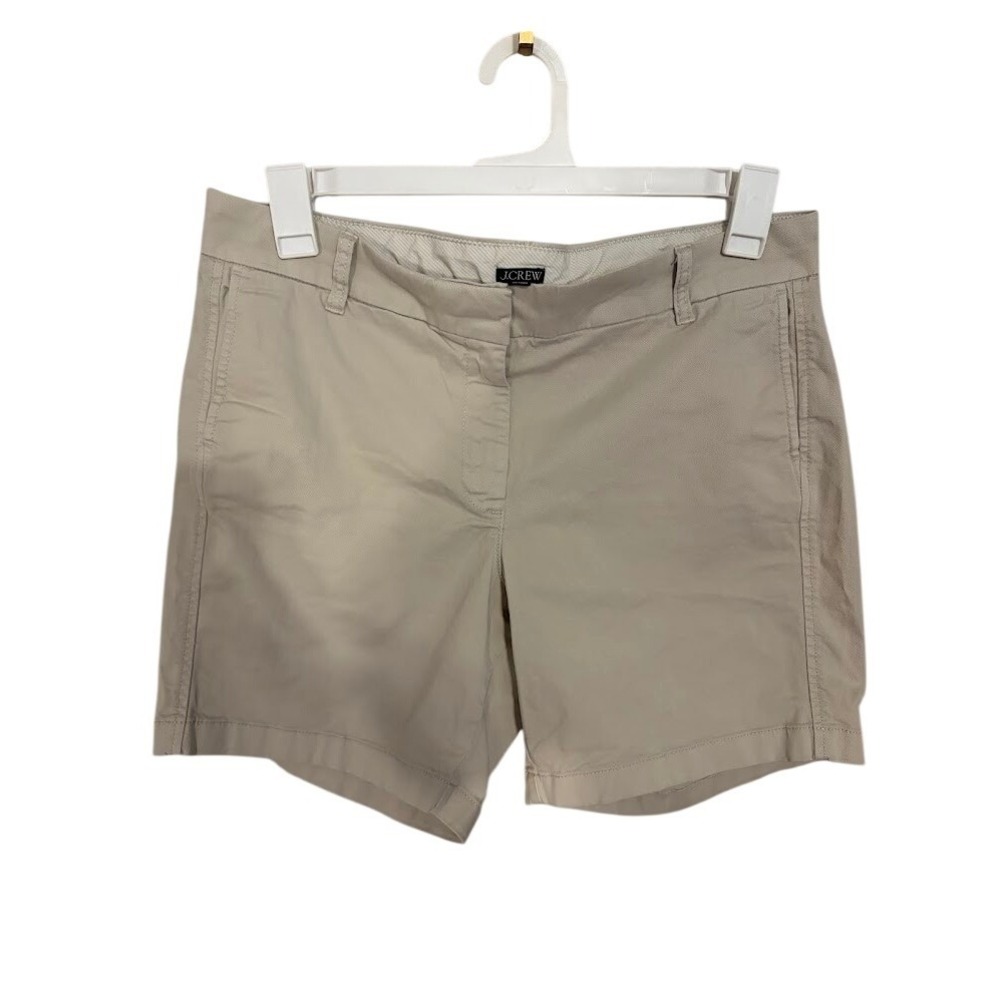 J.Crew Womens Chino‎ Shorts Khaki Tan Beige Stretch Cotton Size 14